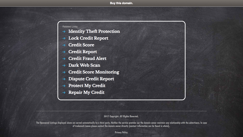 Screenshot: “equifaxsecutiry.com”
